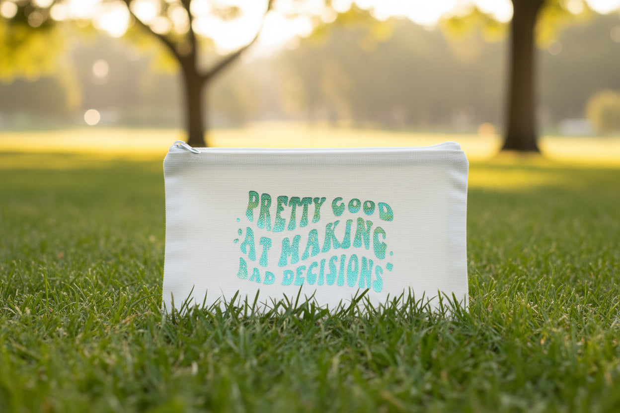 CUSTOMIZED Canvas Zipper Pouch with DTF Print