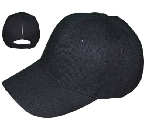Ponytail Baseball Hat - Black
