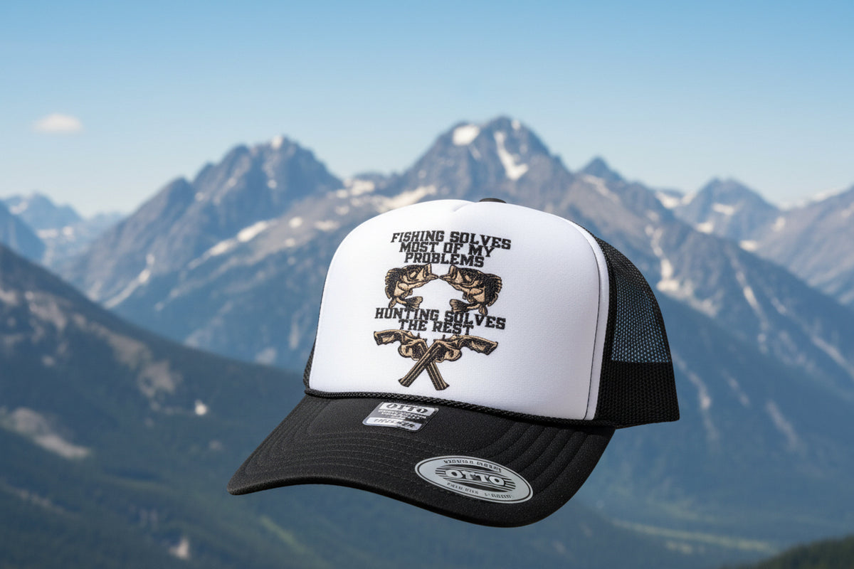 Fishing Solves Most Problems Trucker Hat