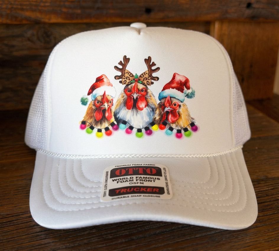 Christmas Chickens Trucker Hat 🐔🎄🦌