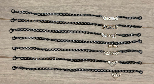 Black MAMA hat chains.