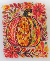 Fall Floral Pumpkin Trucker Hat