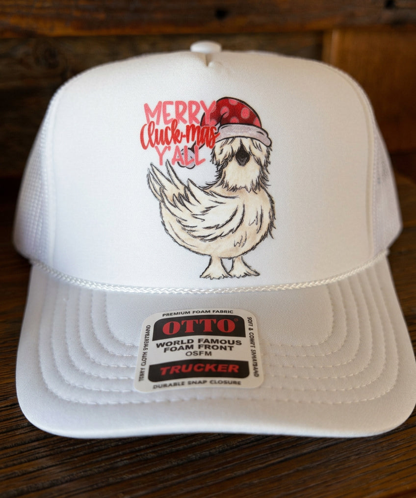 Merry Cluckmas Y'All Trucker Hats