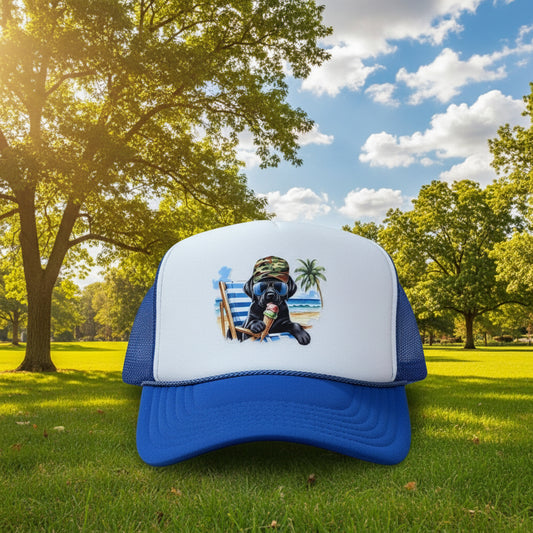 Dog Eating Ice Cream Trucker Hats