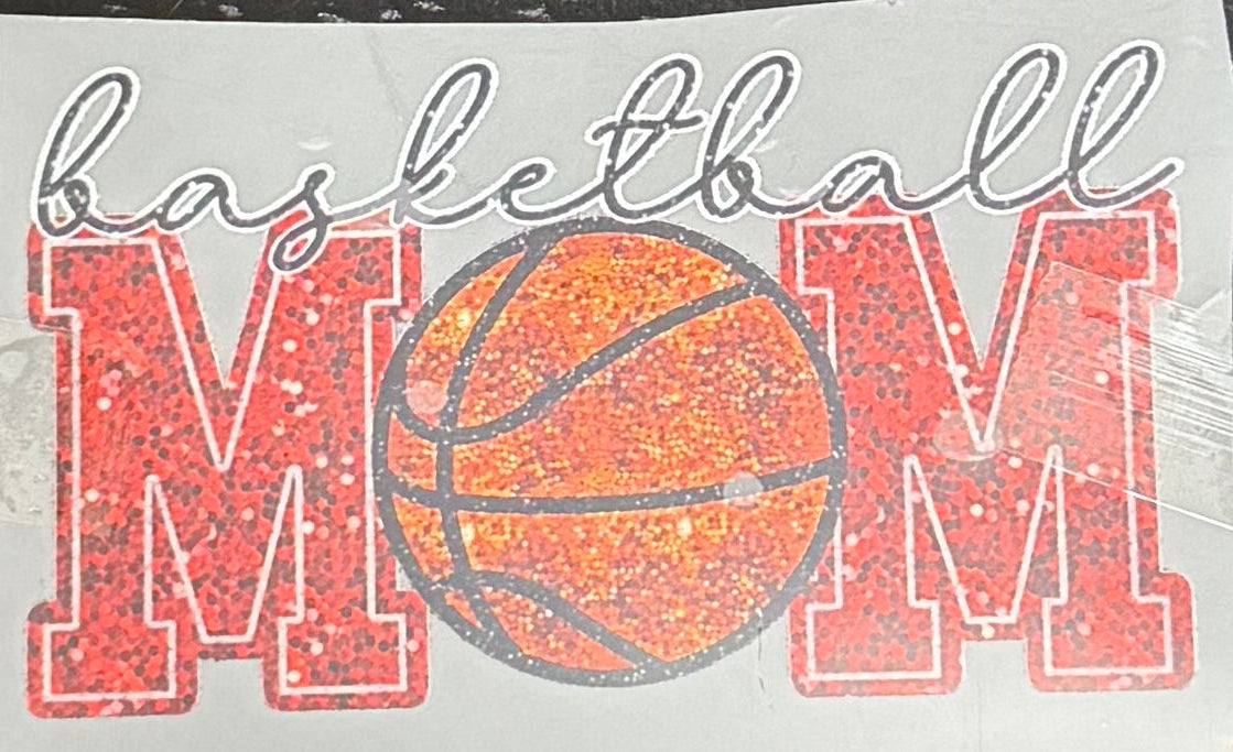 Hat DTF Print featuring the words 'be like a MOM' with an orange basketball graphic replacing the letter O. 