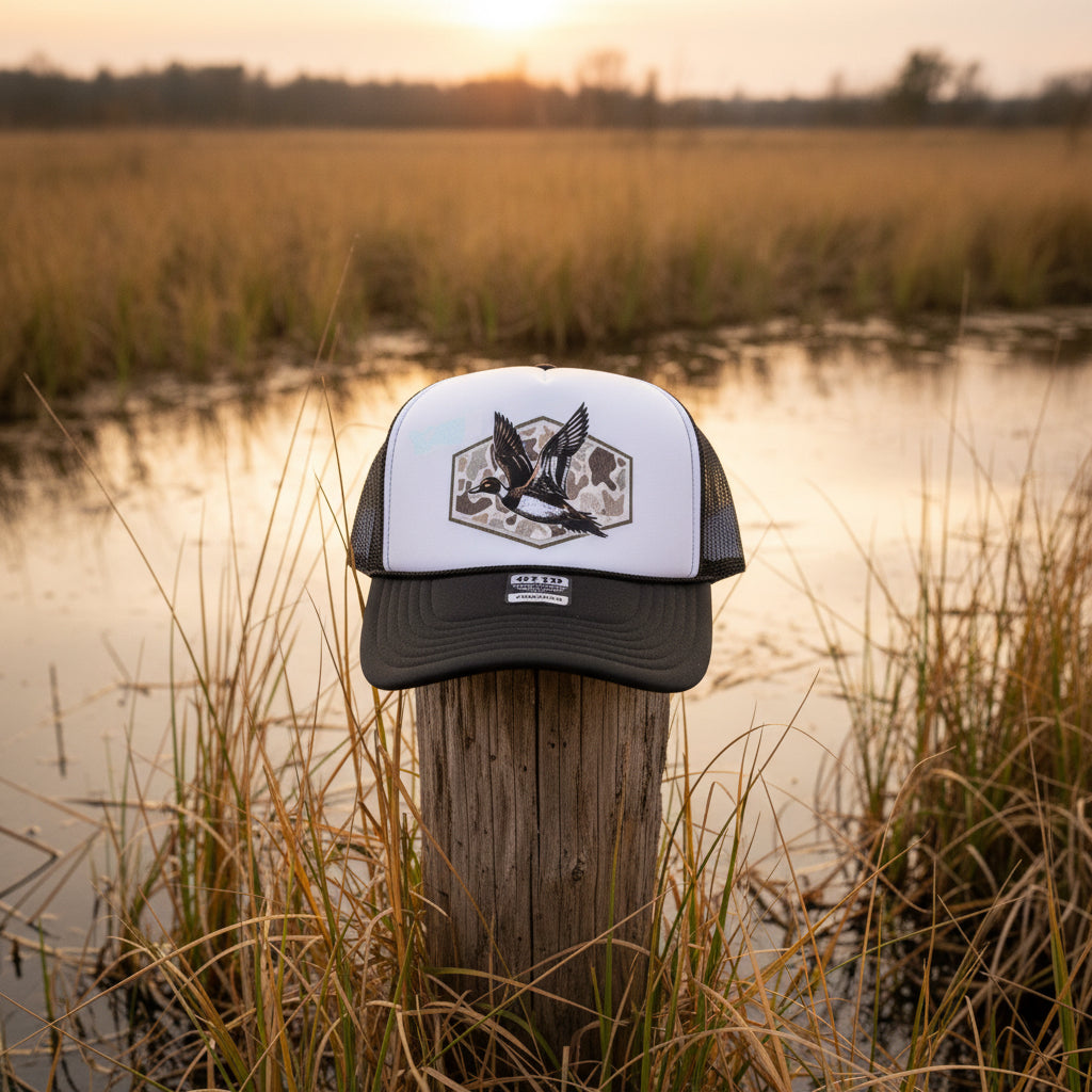 Camo Duck Faux Patch Trucker Hat