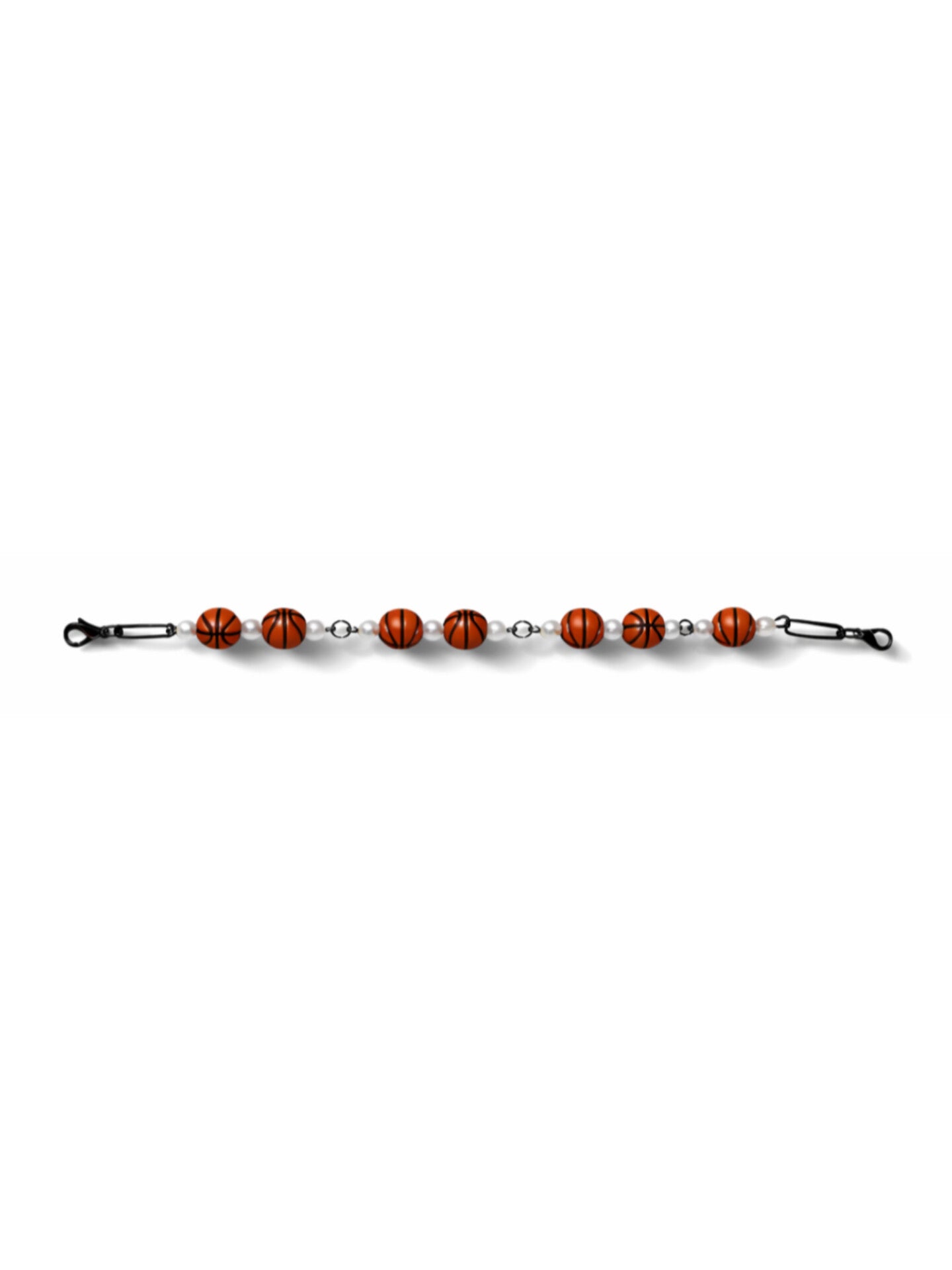 Hat Chain with brown beads on a white background