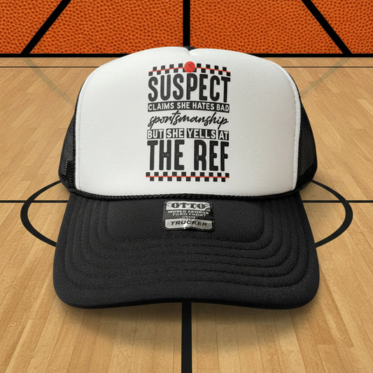 Checker Suspect Claims She Hates Bad Sportsmanship Trucker Hat