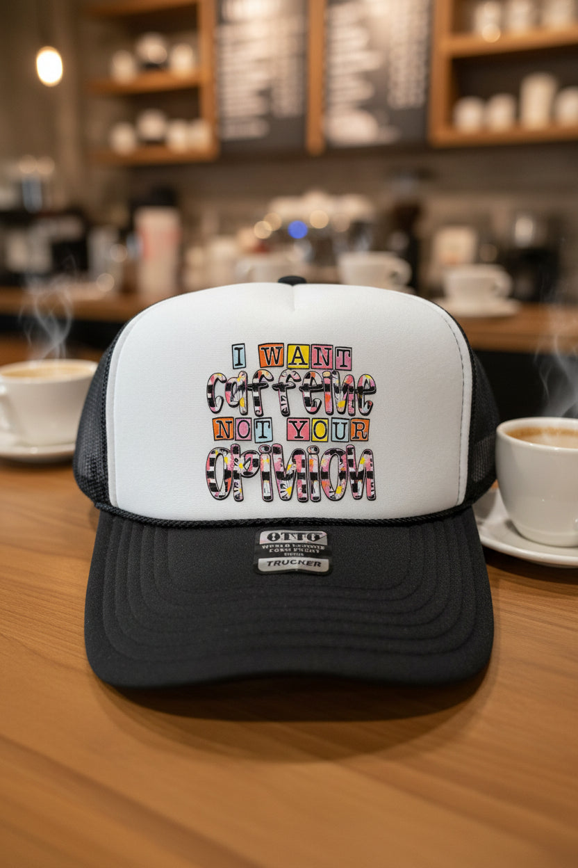 I Want Caffeine, Not Your Opinion Trucker Hats