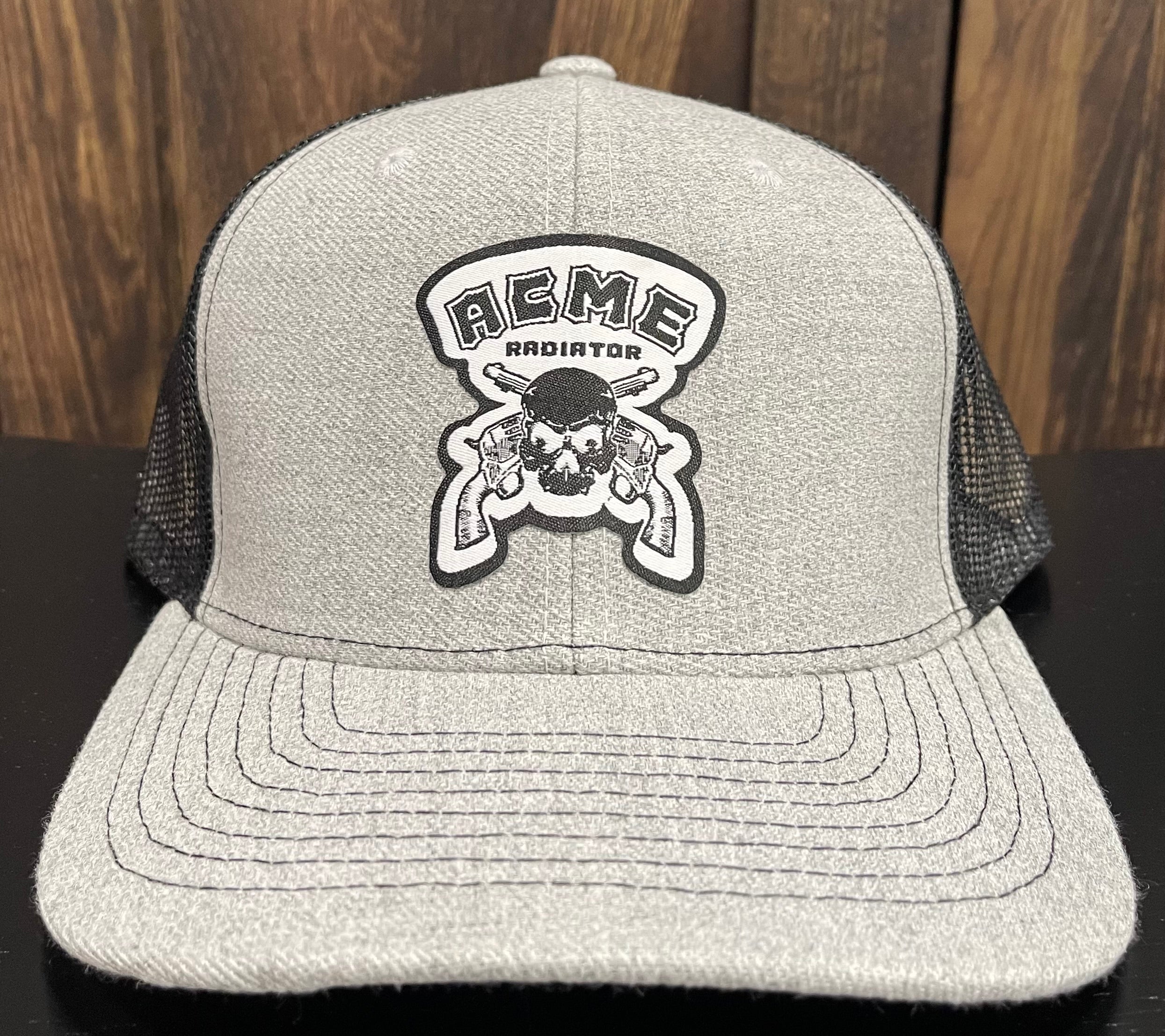 ACME Radiator Skull & Guns Woven Patch - Snapback Mesh Trucker Hat - H ...