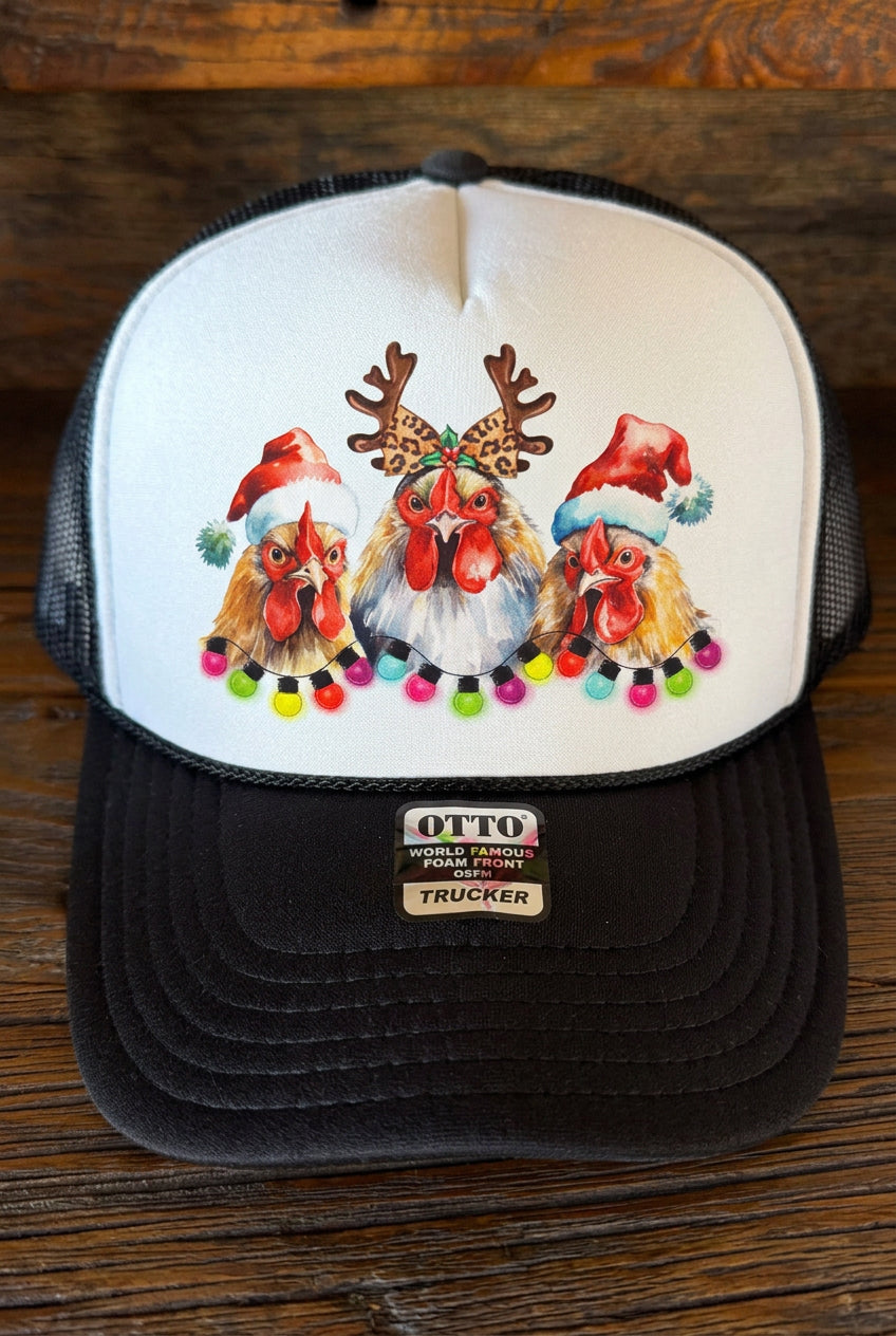 Christmas Chickens Trucker Hat 🐔🎄🦌