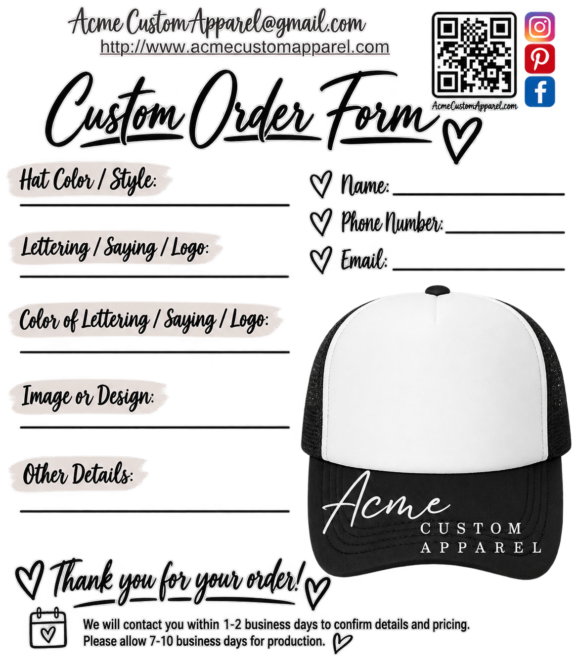 CUSTOM REQUESTS | Your Idea, Made by ACME.