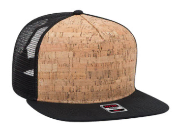 BLANK - OTTO Cork Square Flat Visor Pro Style Mesh Back Snapback - Black