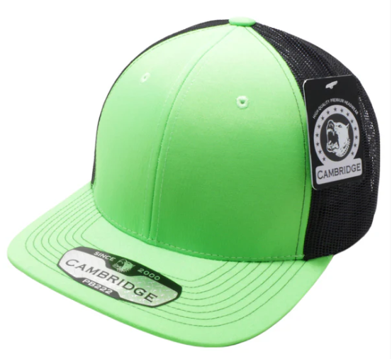 ACME Radiator Skull & Guns Woven Patch on the Pit Bull Cambridge Neon Trucker Hat